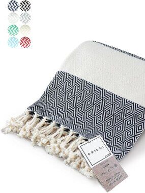 Premium Turkish Towel (Peshtemal) Hand Made, Natural & Vegan 100% Cotton